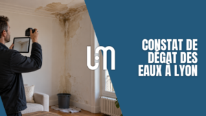 Commissaire de justice photographiant des traces d’infiltration dans un appartement à Lyon